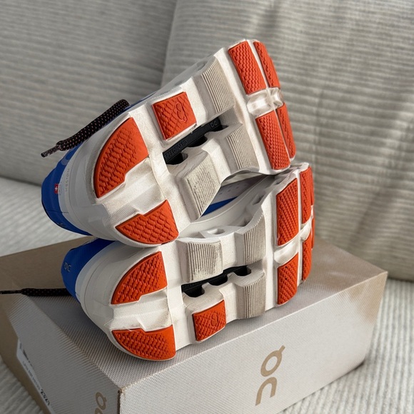 On Cloudmostwr White and Blue Running Shoes - Picture 4 of 6